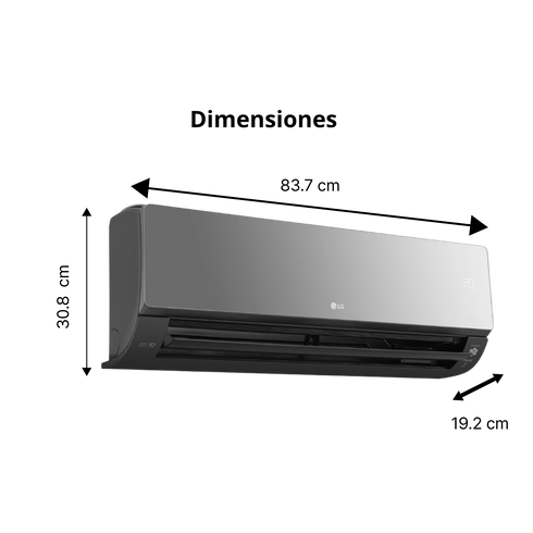 Minisplit Inverter LG ARTCOOL Espejo Negro (18,000 - 22,000 BTU / 220V)