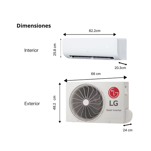 Aire Acondicionado LG Inverter 12,000 BTU Modelo V0122C1 - Alta Eficiencia y Ahorro Energético (Voltaje 230V / 60HZ)