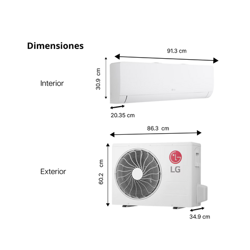 Minisplit LG ON/OFF Tradicional Alta Capacidad (18,000 BTU / 230V)