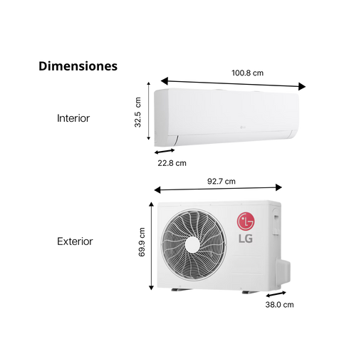 Minisplit LG ON/OFF Tradicional Alta Capacidad (24,000 BTU / 230V)