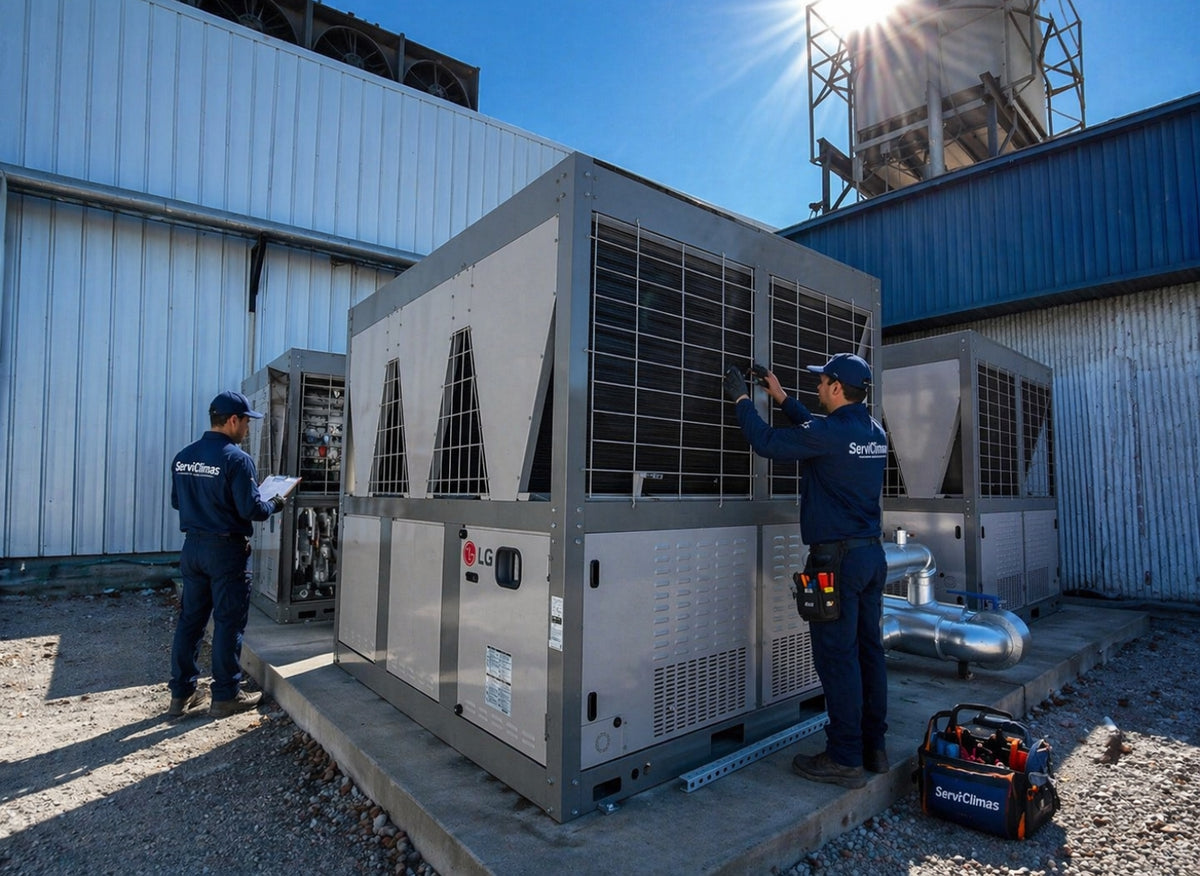 Instalación de chillers  y  manejadoras de aire (AHU)